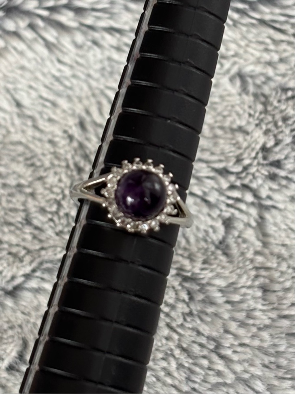 Amethyst set of 4 silver plated rings - Picture 5 of 9